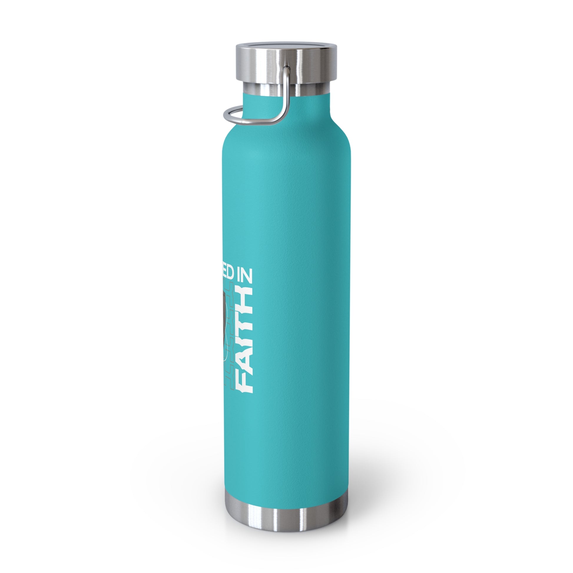 "Fortified In Faith " Unisex Inspirational Copper Vacuum Insulated Bottle - 22oz - The Shield of Light