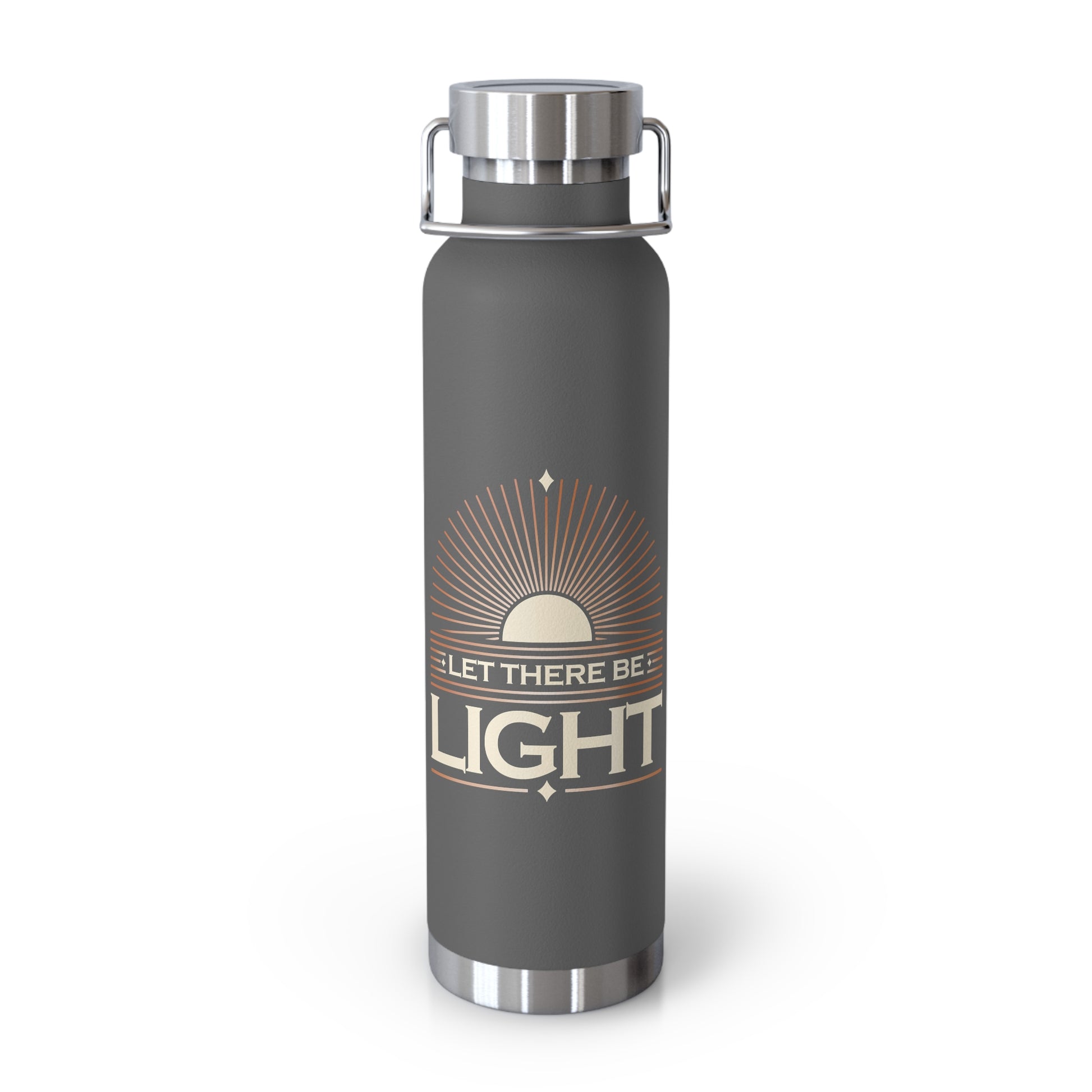 "Let There Be Light" Unisex Inspirational Copper Vacuum Insulated Bottle - 22oz - The Shield of Light
