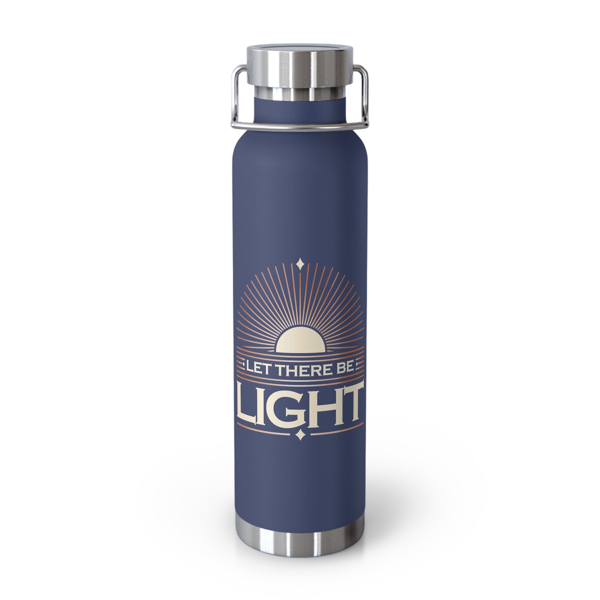 "Let There Be Light" Unisex Inspirational Copper Vacuum Insulated Bottle - 22oz - The Shield of Light