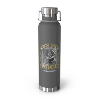 "Run The Race" Unisex Inspirational Copper Vacuum Insulated Bottle - 22oz - The Shield of Light
