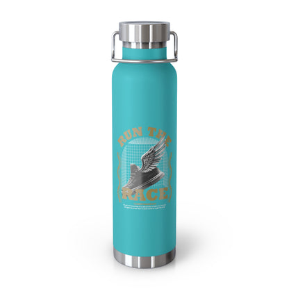 "Run The Race" Unisex Inspirational Copper Vacuum Insulated Bottle - 22oz - The Shield of Light