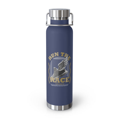 "Run The Race" Unisex Inspirational Copper Vacuum Insulated Bottle - 22oz - The Shield of Light