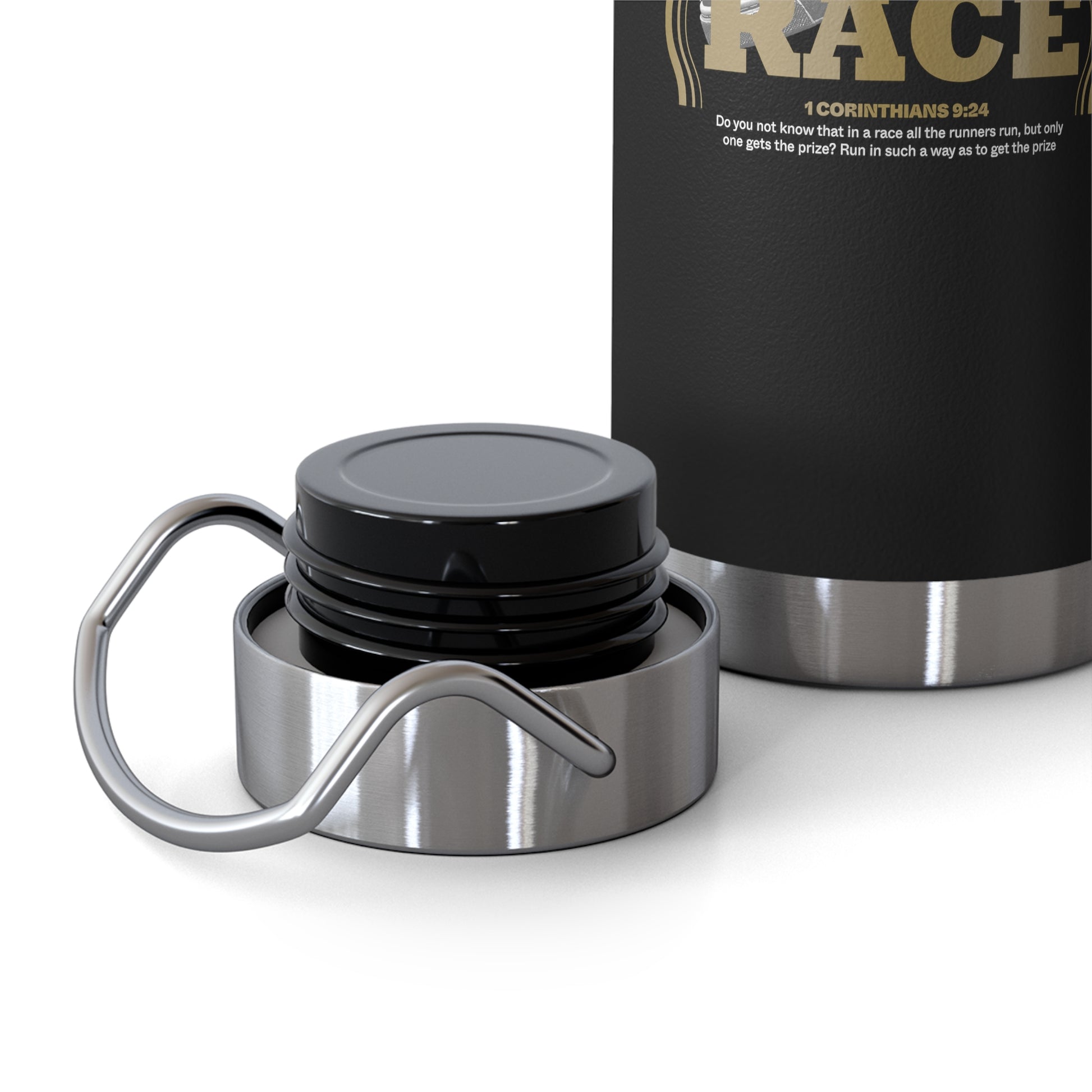 "Run The Race" Unisex Inspirational Copper Vacuum Insulated Bottle - 22oz - The Shield of Light