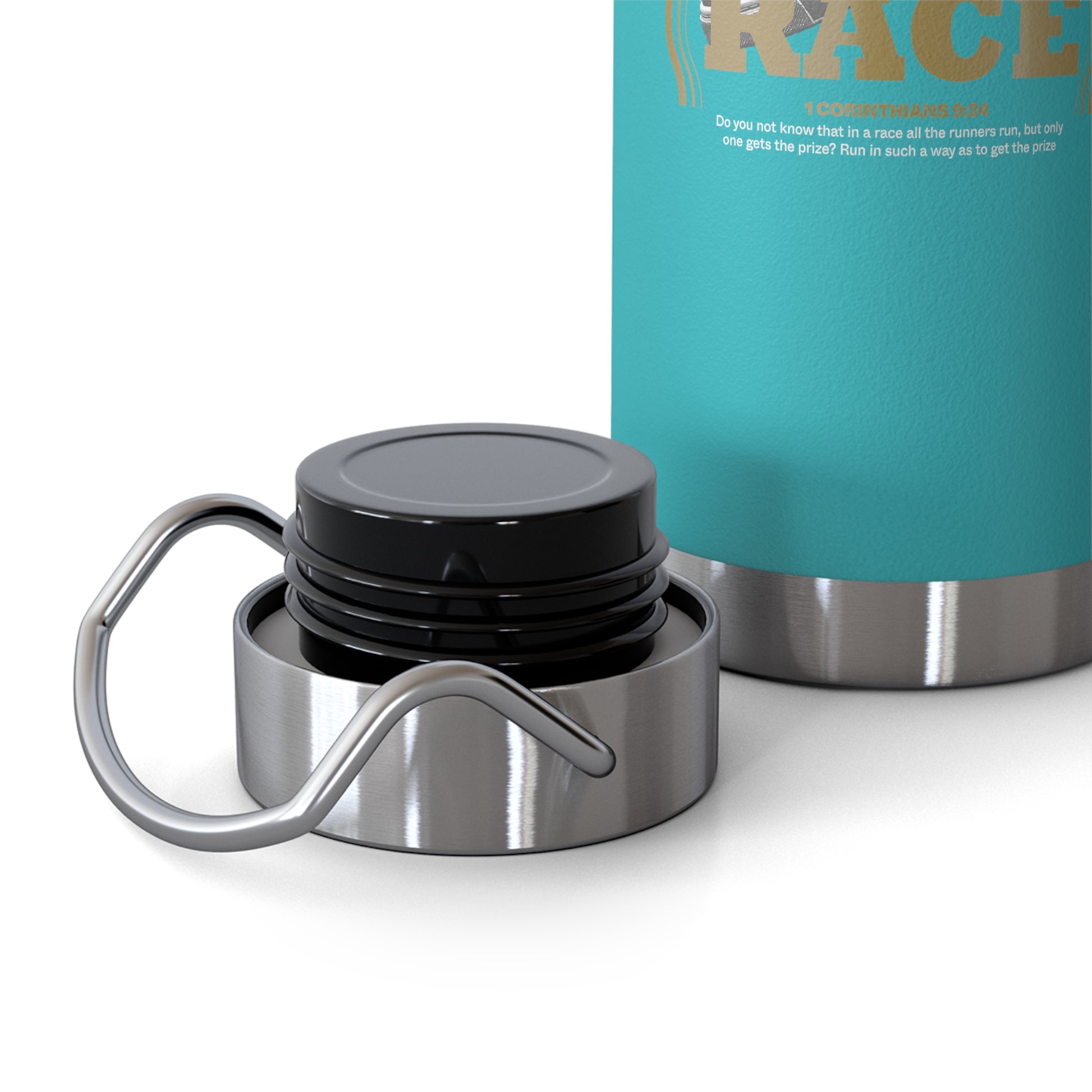 "Run The Race" Unisex Inspirational Copper Vacuum Insulated Bottle - 22oz - The Shield of Light
