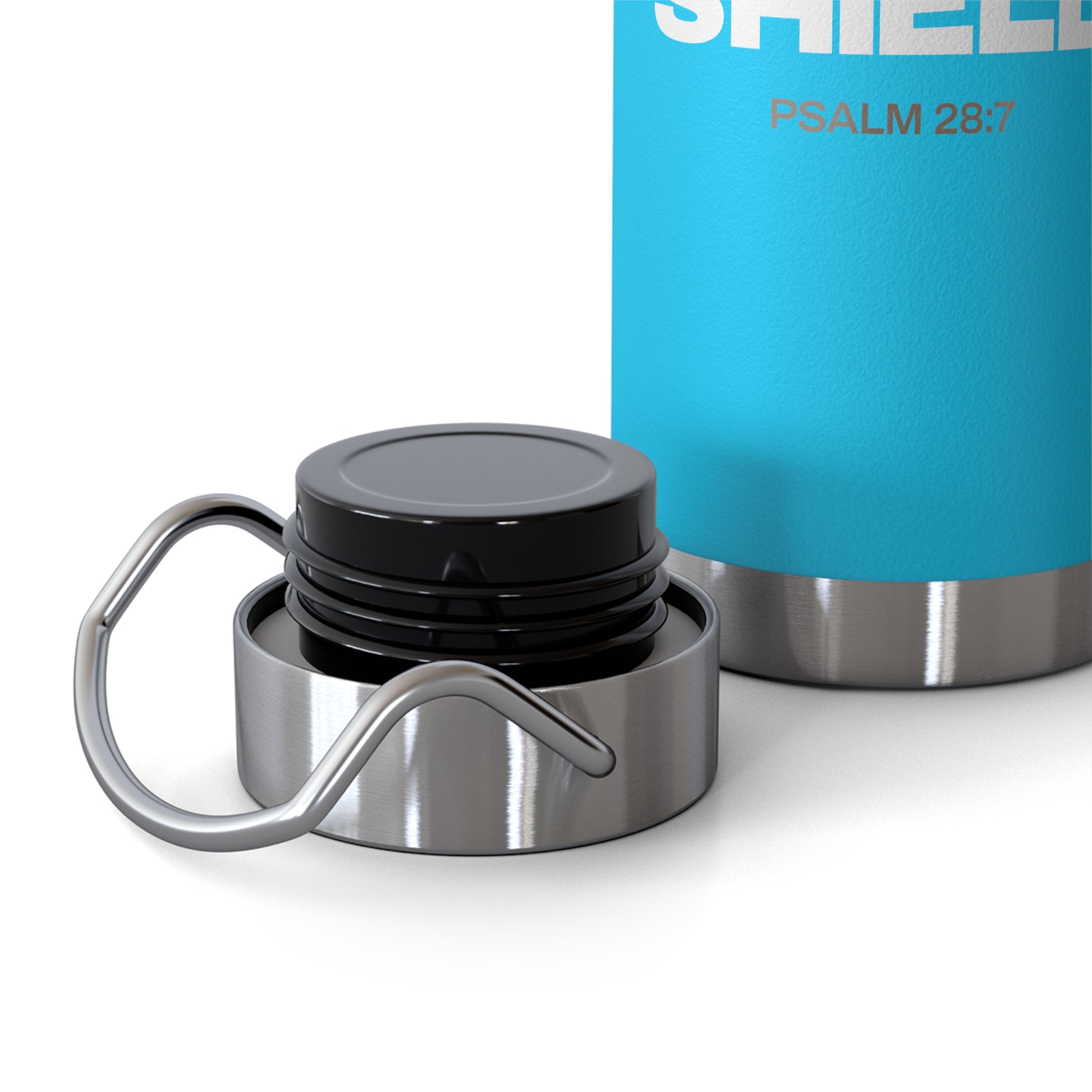 "The Lord Is My Strength and My Shield Psalm 28:7"  Unisex Inspirational Copper Vacuum Insulated Bottle - 22oz - The Shield of Light