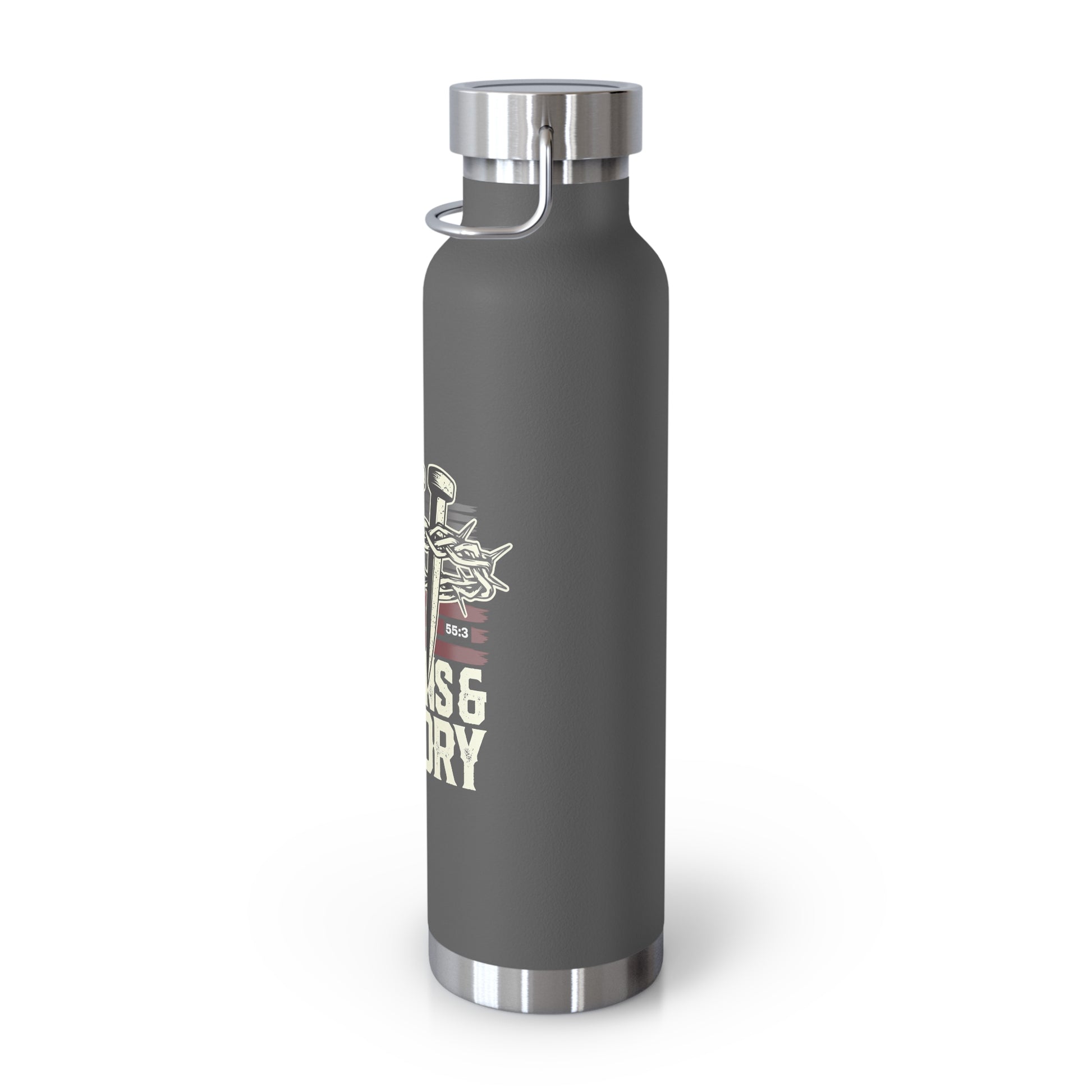 "Thorns & Victory" Unisex Inspirational Copper Vacuum Insulated Bottle - 22oz - The Shield of Light