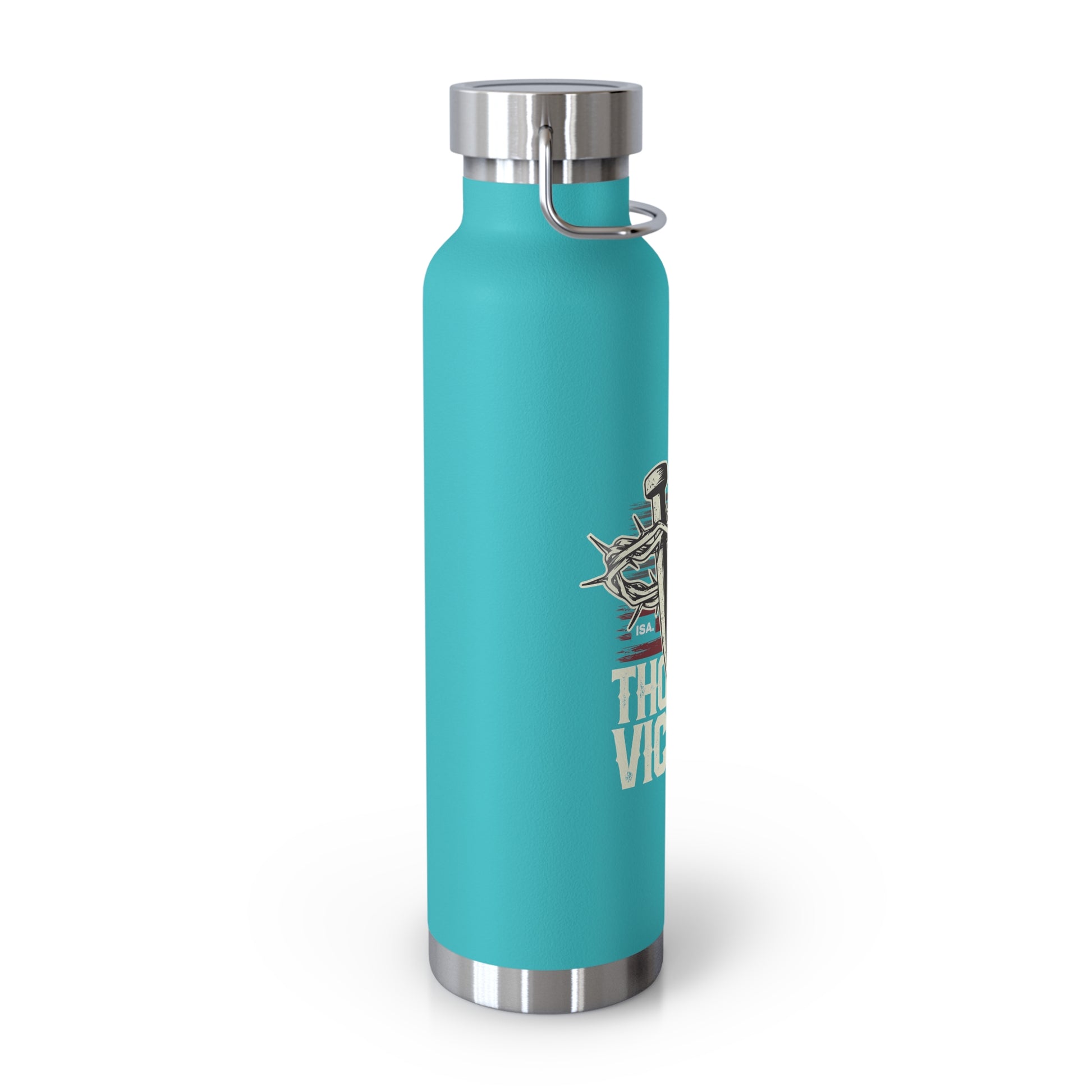 "Thorns & Victory" Unisex Inspirational Copper Vacuum Insulated Bottle - 22oz - The Shield of Light