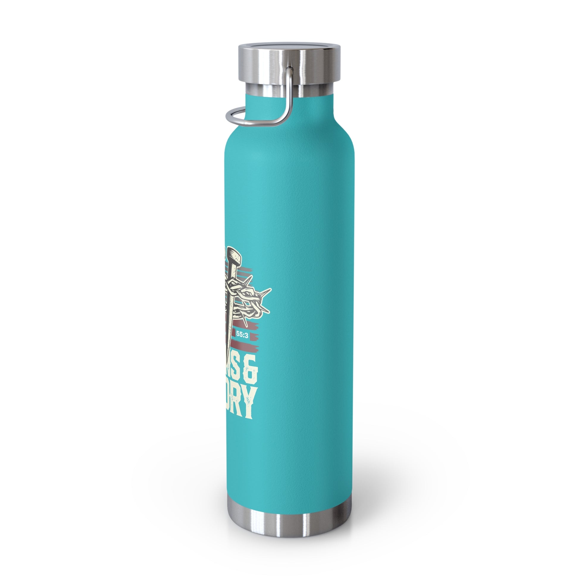 "Thorns & Victory" Unisex Inspirational Copper Vacuum Insulated Bottle - 22oz - The Shield of Light