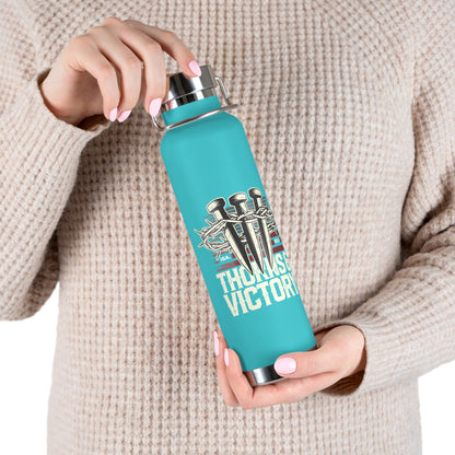 "Thorns & Victory" Unisex Inspirational Copper Vacuum Insulated Bottle - 22oz - The Shield of Light