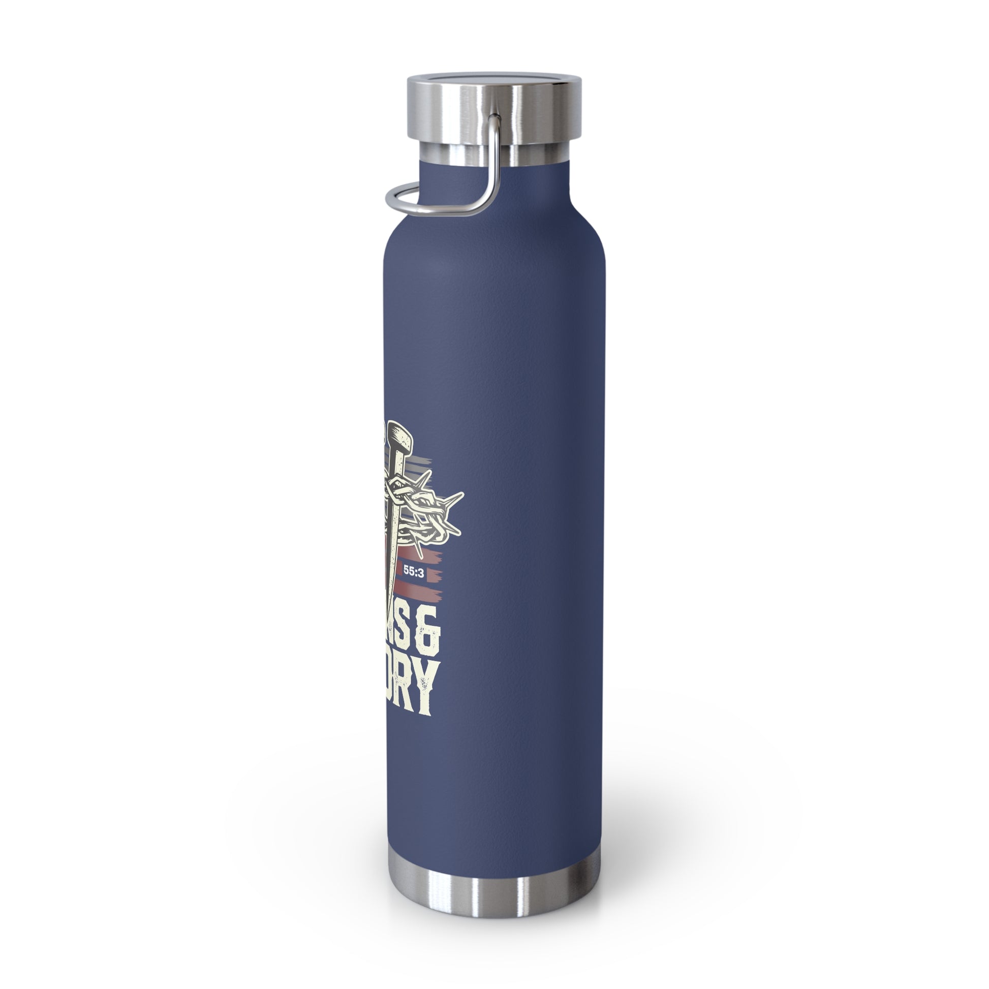 "Thorns & Victory" Unisex Inspirational Copper Vacuum Insulated Bottle - 22oz - The Shield of Light