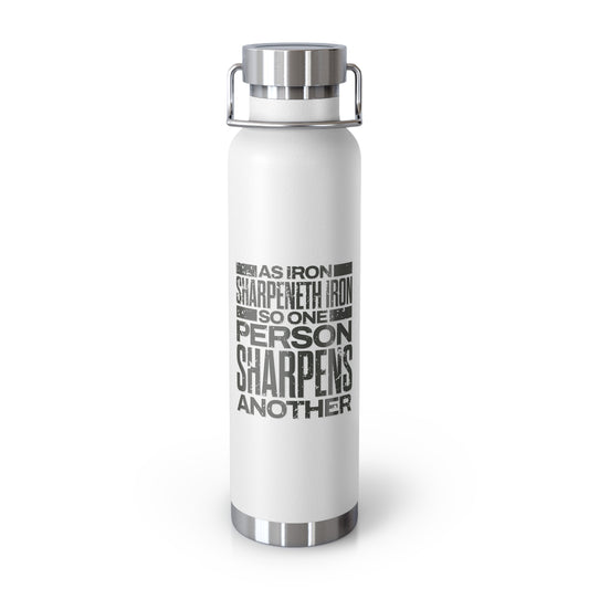 "Forged In Strength"  Unisex Inspirational Copper Vacuum Insulated Bottle - 22oz - The Shield of Light