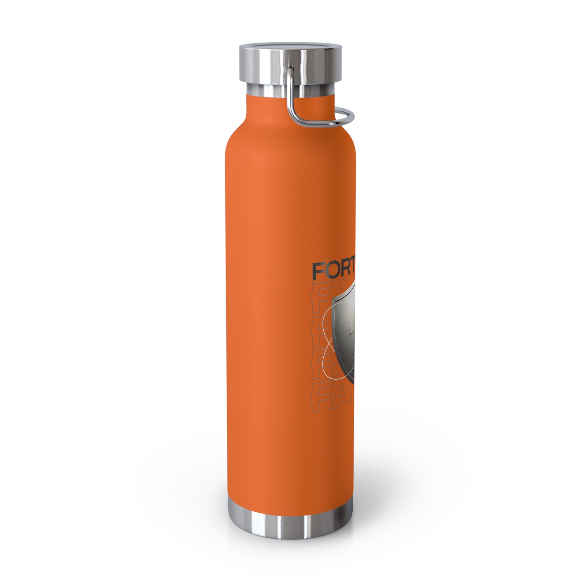 "Fortified In Faith " Unisex Inspirational Copper Vacuum Insulated Bottle - 22oz - The Shield of Light