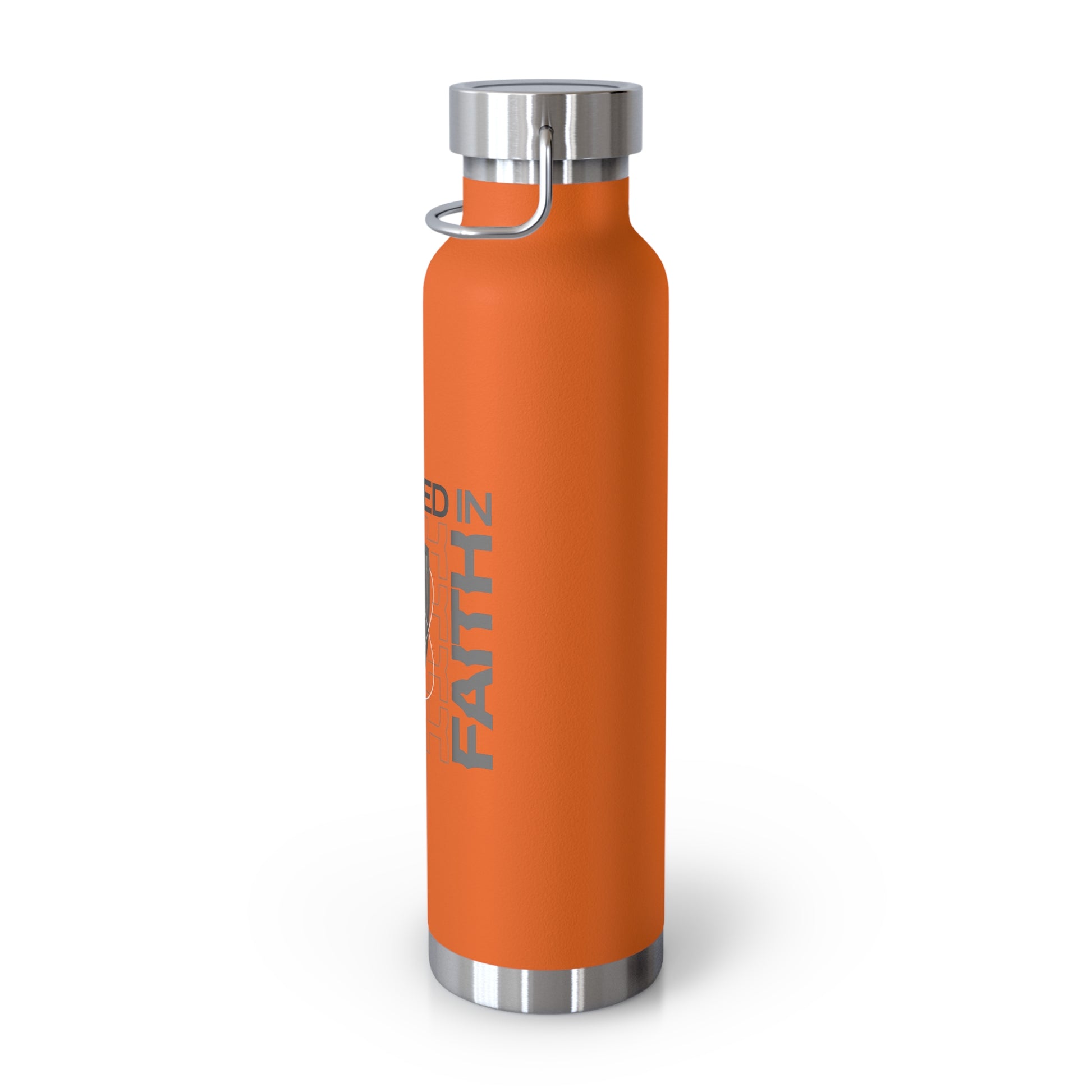 "Fortified In Faith " Unisex Inspirational Copper Vacuum Insulated Bottle - 22oz - The Shield of Light