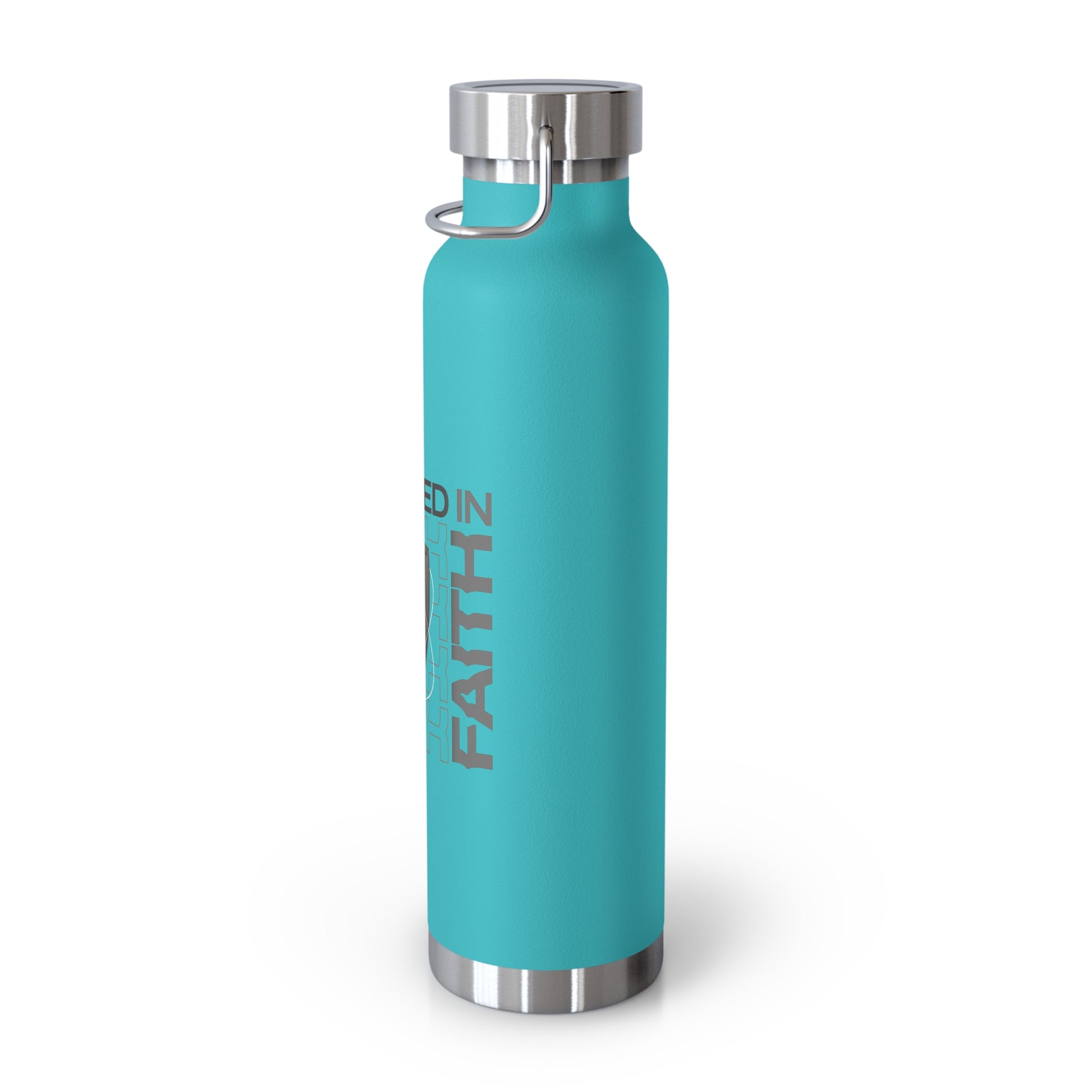"Fortified In Faith " Unisex Inspirational Copper Vacuum Insulated Bottle - 22oz - The Shield of Light