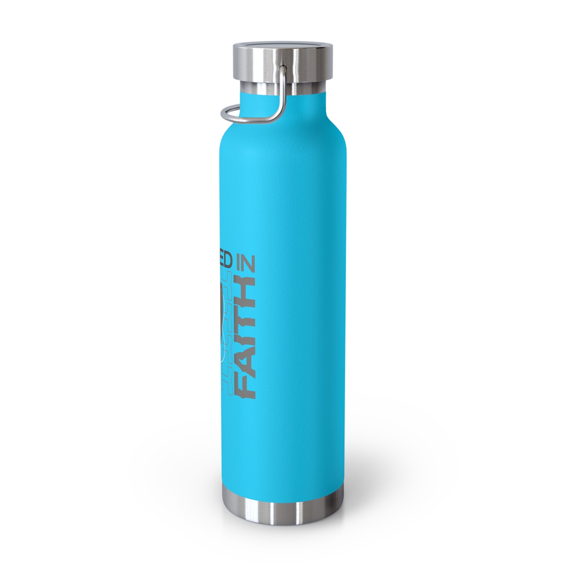 "Fortified In Faith " Unisex Inspirational Copper Vacuum Insulated Bottle - 22oz - The Shield of Light