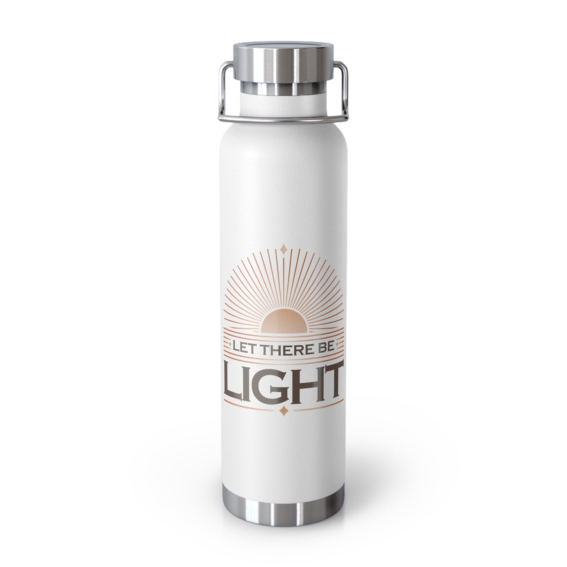 "Let There Be Light" Unisex Inspirational Copper Vacuum Insulated Bottle - 22oz - The Shield of Light