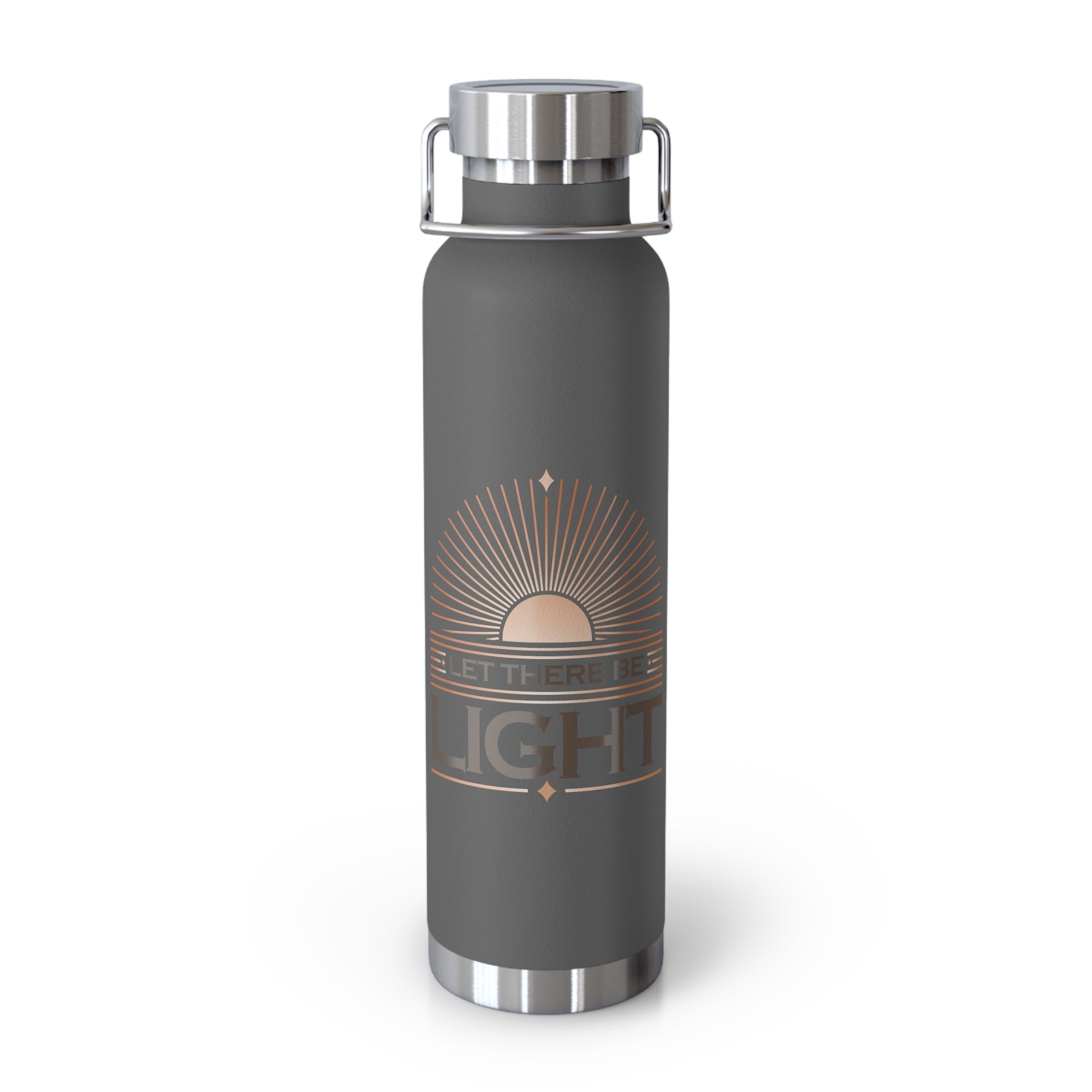 "Let There Be Light" Unisex Inspirational Copper Vacuum Insulated Bottle - 22oz - The Shield of Light