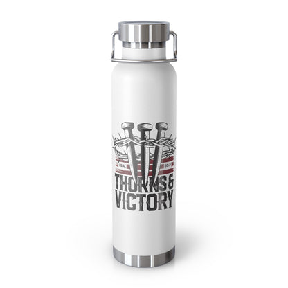 "Thorns & Victory" Unisex Inspirational Copper Vacuum Insulated Bottle - 22oz - The Shield of Light