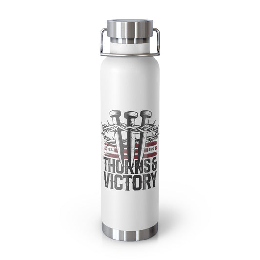 "Thorns & Victory" Unisex Inspirational Copper Vacuum Insulated Bottle - 22oz - The Shield of Light