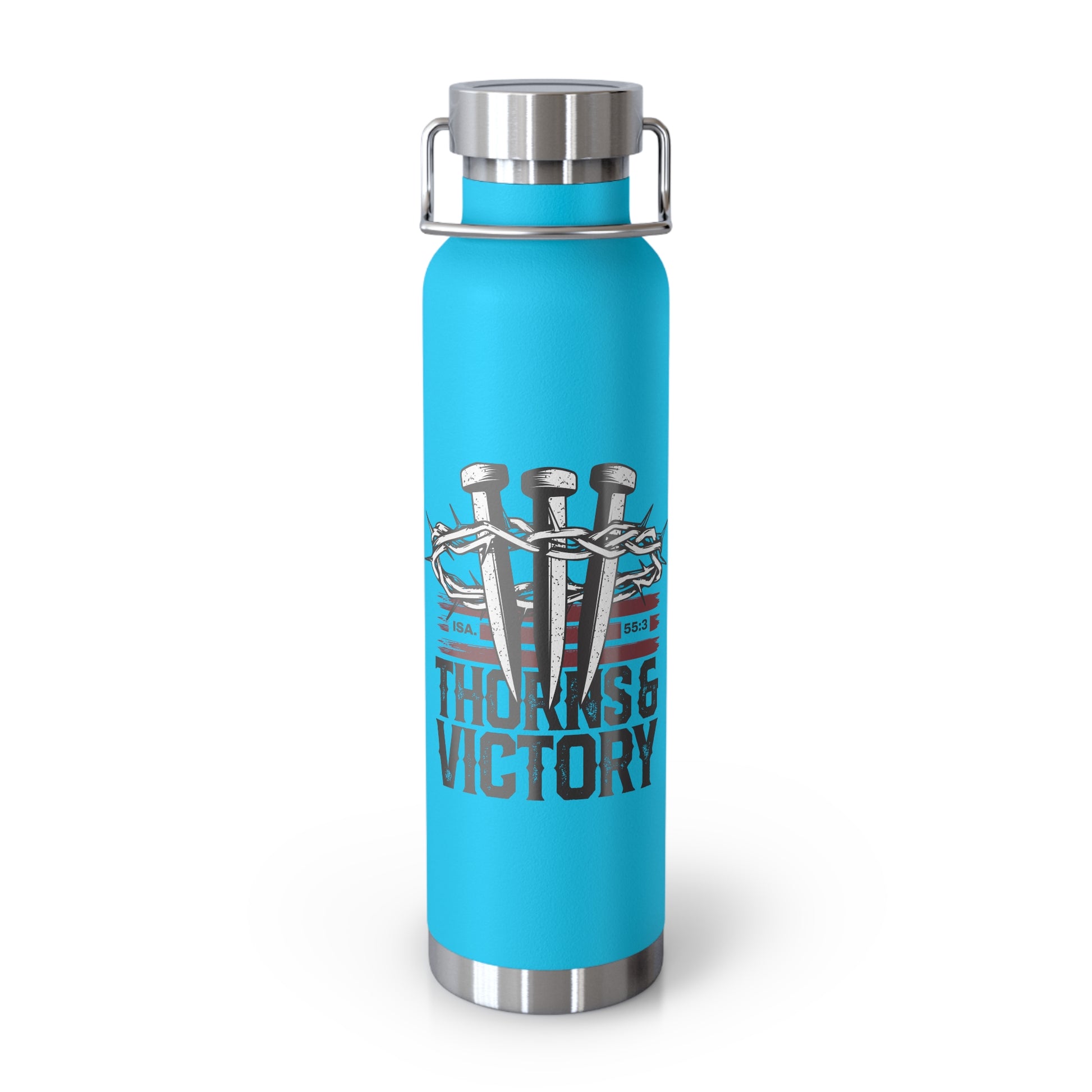 "Thorns & Victory" Unisex Inspirational Copper Vacuum Insulated Bottle - 22oz - The Shield of Light