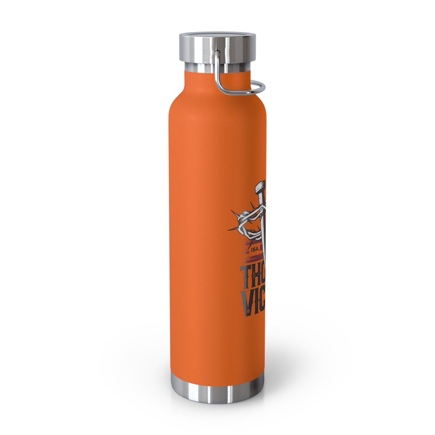 "Thorns & Victory" Unisex Inspirational Copper Vacuum Insulated Bottle - 22oz - The Shield of Light