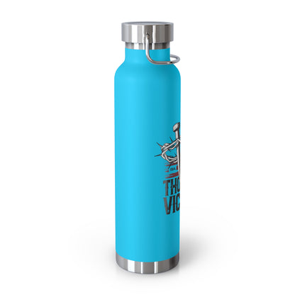"Thorns & Victory" Unisex Inspirational Copper Vacuum Insulated Bottle - 22oz - The Shield of Light
