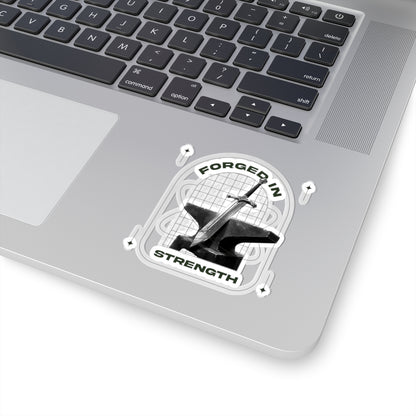 "Forged In Strength" Unisex Inspirational Kiss-Cut Stickers - The Shield of Light