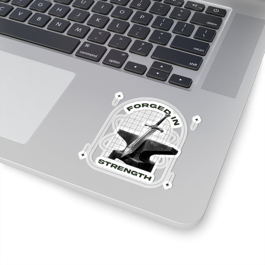 "Forged In Strength" Unisex Inspirational Kiss-Cut Stickers - The Shield of Light