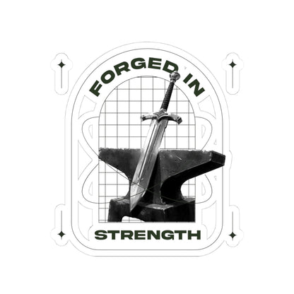 "Forged In Strength" Unisex Inspirational Kiss-Cut Stickers - The Shield of Light