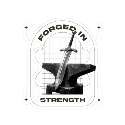"Forged In Strength" Unisex Inspirational Kiss-Cut Stickers - The Shield of Light