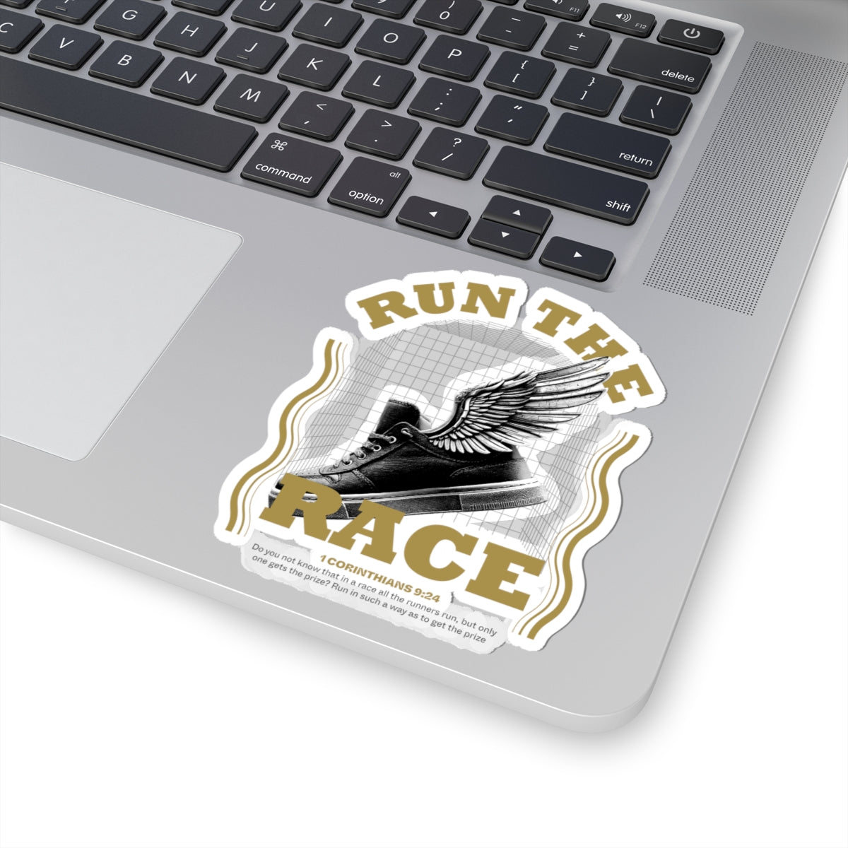 "Run The Race" Unisex Inspirational Kiss-Cut Stickers - The Shield of Light
