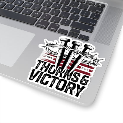 "Thorns & Victory" Unisex Inspirational Kiss-Cut Stickers - The Shield of Light