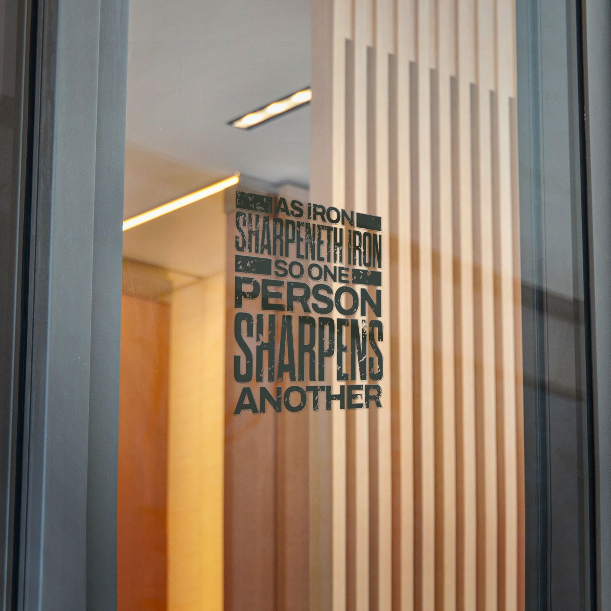 "As Iron Sharpeneth Iron So One Person Sharpens Another"  Unisex Inspirational Die-Cut Stickers - The Shield of Light