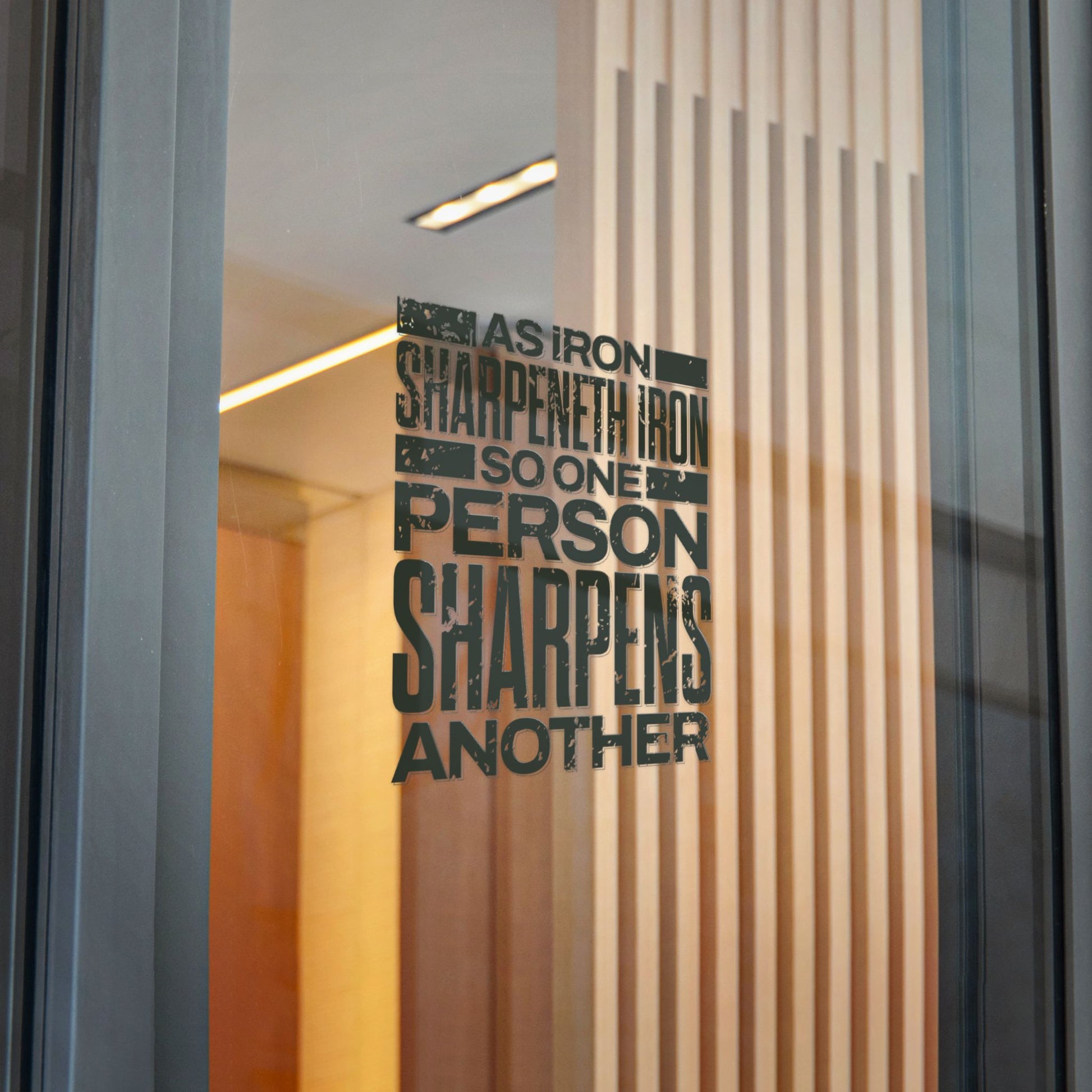 "As Iron Sharpeneth Iron So One Person Sharpens Another"  Unisex Inspirational Die-Cut Stickers - The Shield of Light