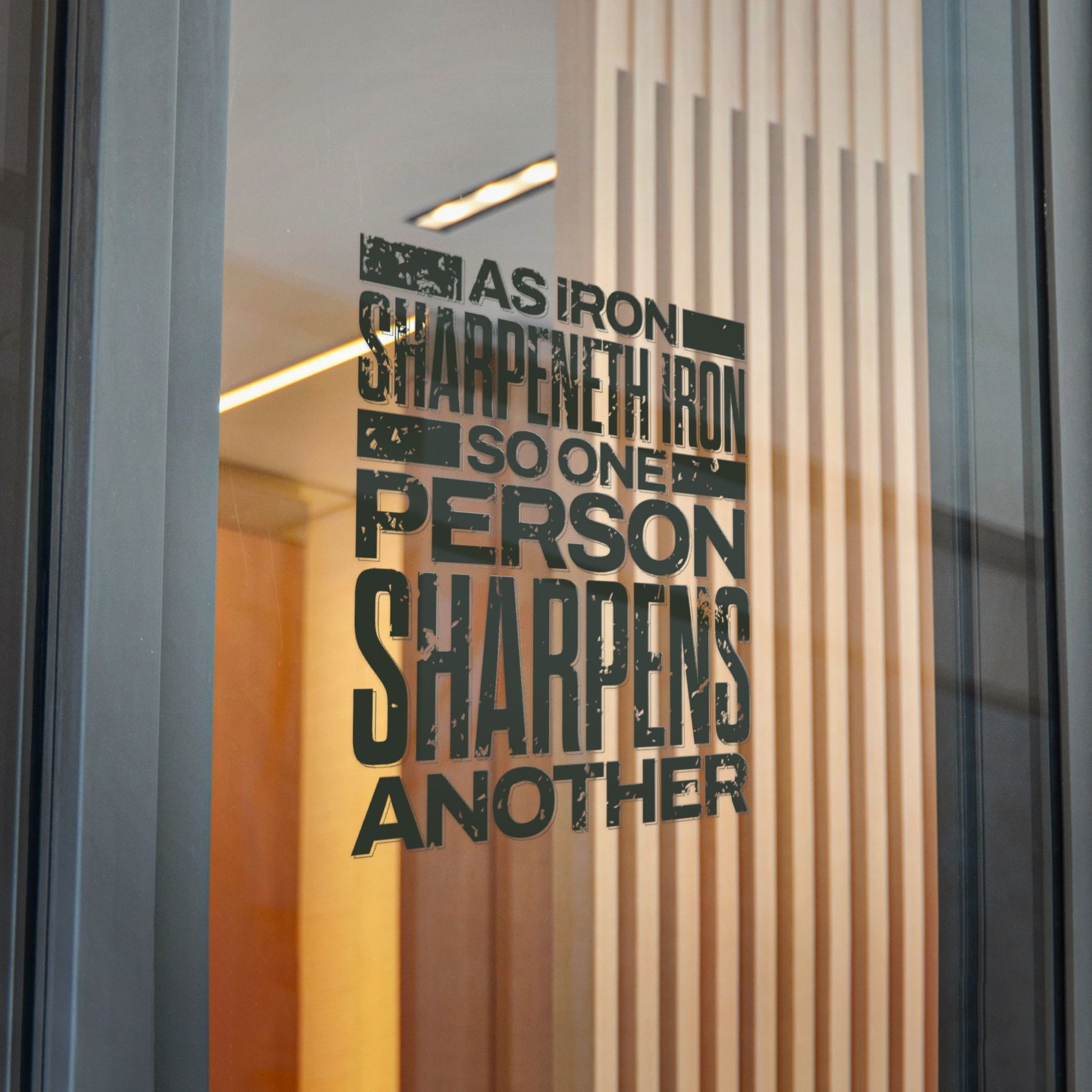 "As Iron Sharpeneth Iron So One Person Sharpens Another"  Unisex Inspirational Die-Cut Stickers - The Shield of Light