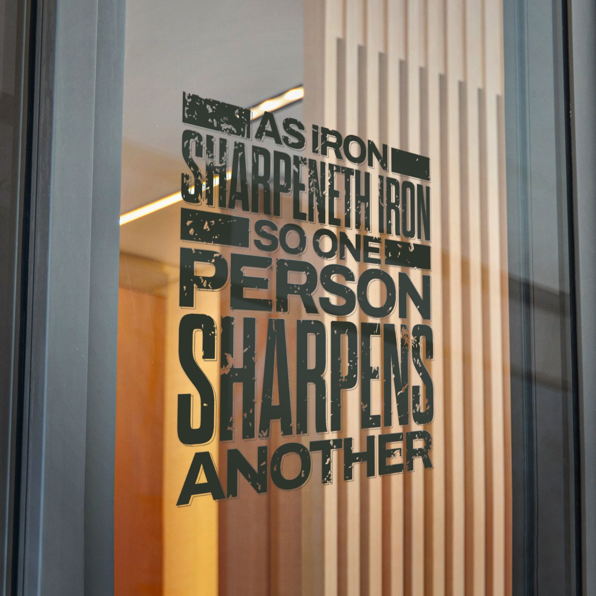 "As Iron Sharpeneth Iron So One Person Sharpens Another"  Unisex Inspirational Die-Cut Stickers - The Shield of Light