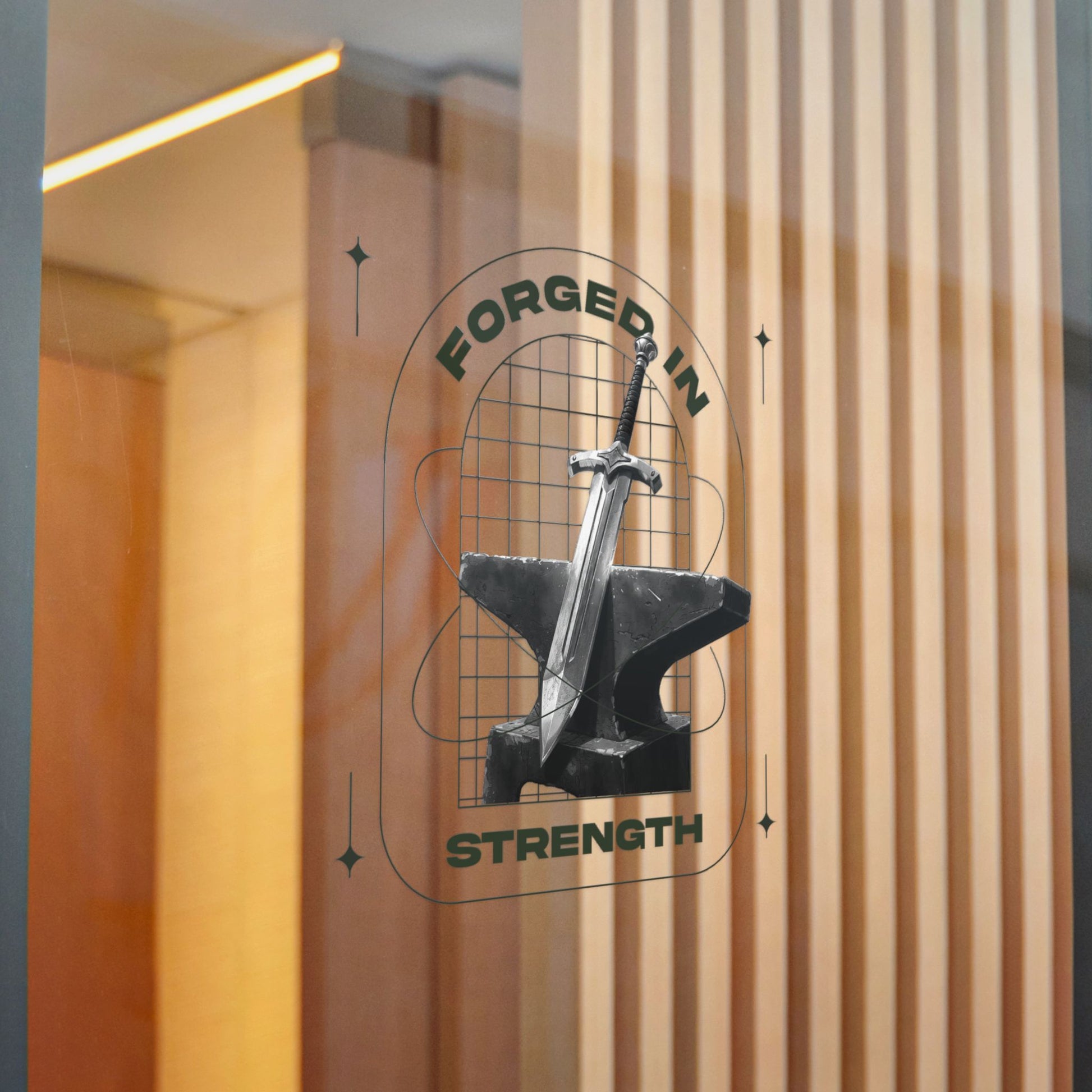 "Forged In Strength" Unisex Inspirational Die-Cut Stickers - The Shield of Light