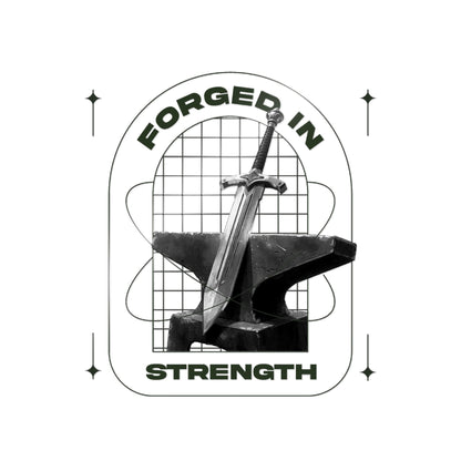 "Forged In Strength" Unisex Inspirational Die-Cut Stickers - The Shield of Light