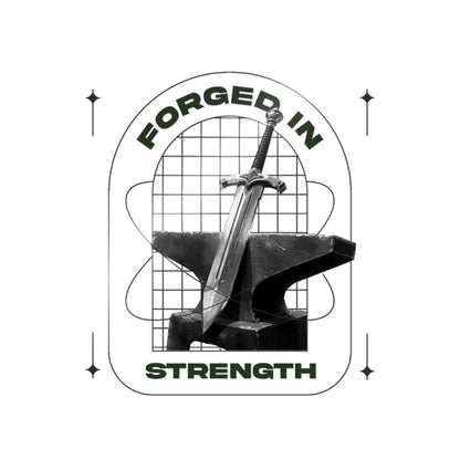 "Forged In Strength" Unisex Inspirational Die-Cut Stickers - The Shield of Light