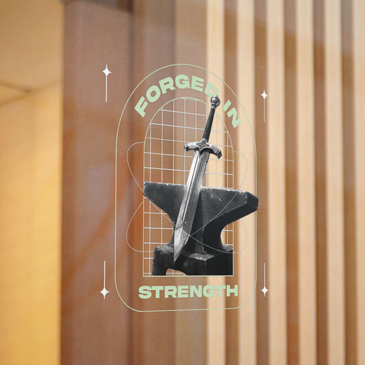 "Forged In Strength" Unisex Inspirational Die-Cut Stickers - The Shield of Light