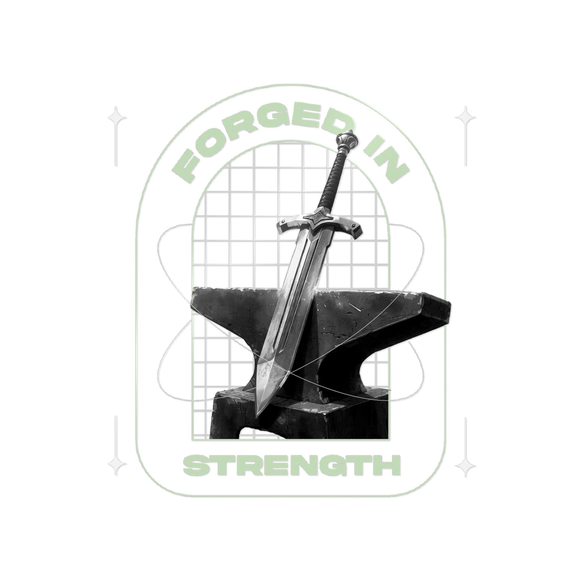 "Forged In Strength" Unisex Inspirational Die-Cut Stickers - The Shield of Light