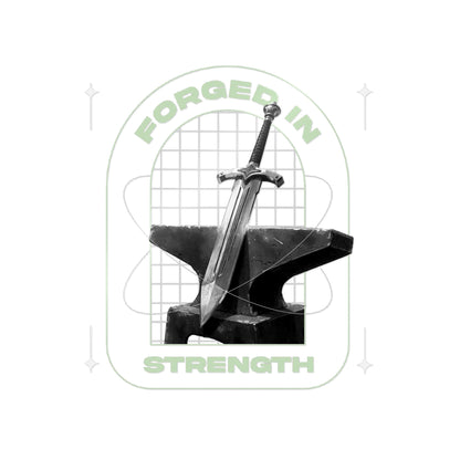 "Forged In Strength" Unisex Inspirational Die-Cut Stickers - The Shield of Light