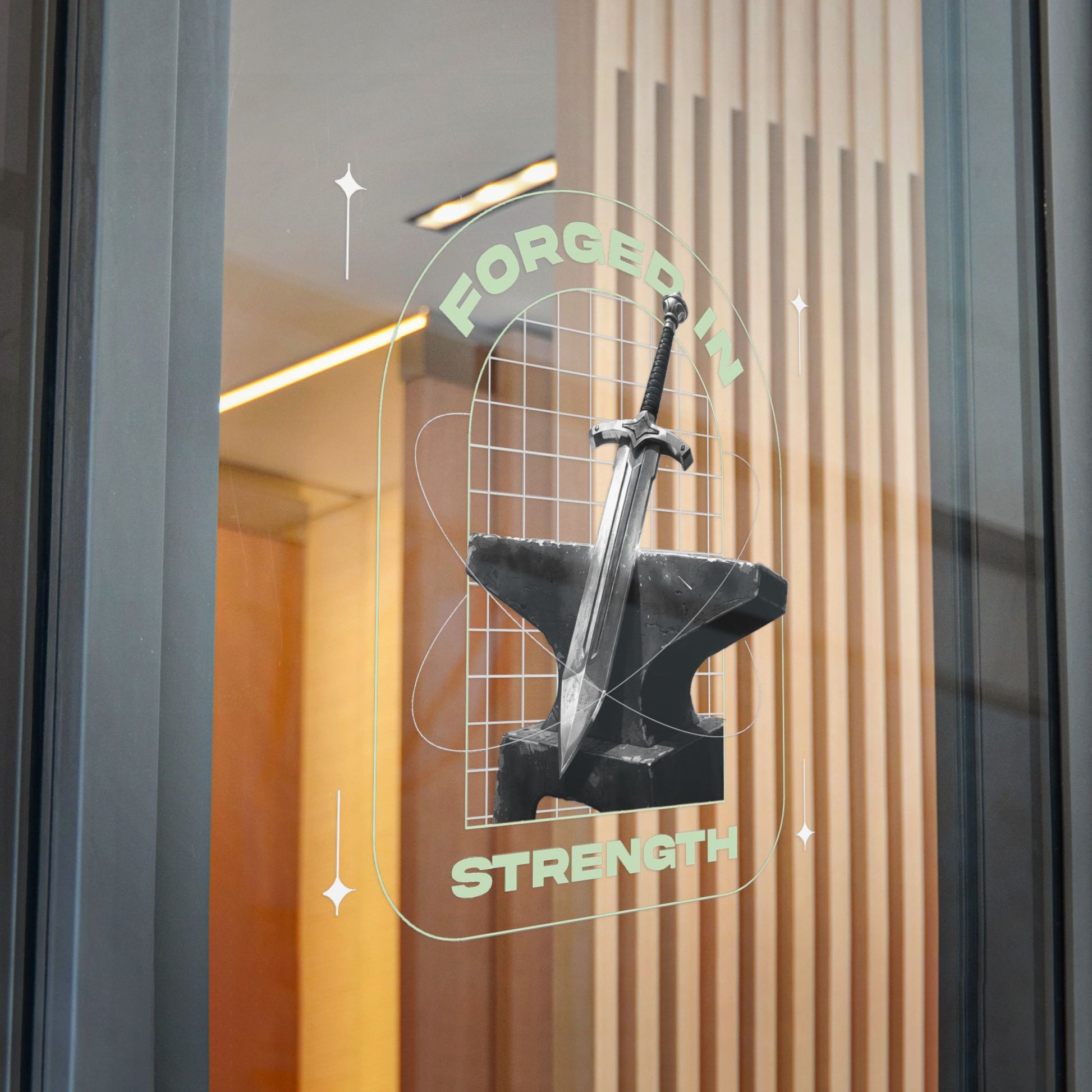 "Forged In Strength" Unisex Inspirational Die-Cut Stickers - The Shield of Light
