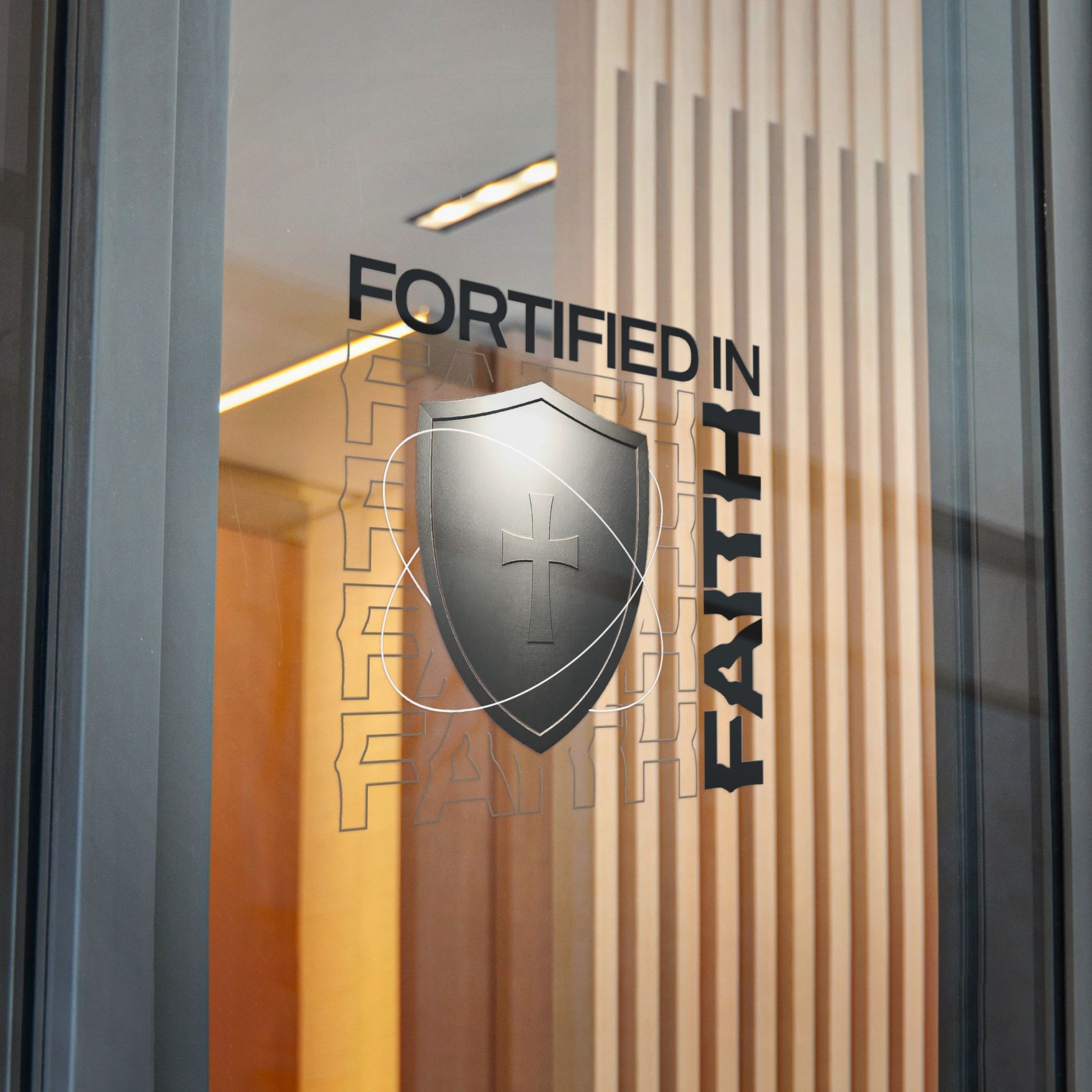 "Fortified In Faith "  Unisex Inspirational Die-Cut Stickers - The Shield of Light