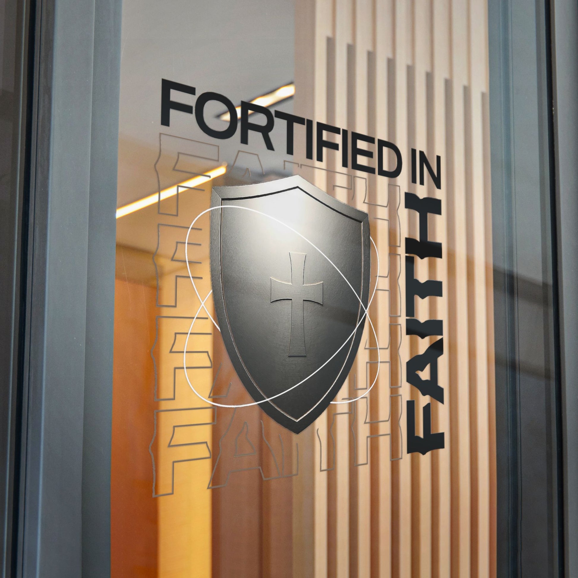 "Fortified In Faith "  Unisex Inspirational Die-Cut Stickers - The Shield of Light