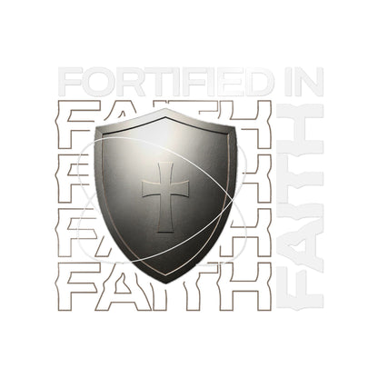 "Fortified In Faith "  Unisex Inspirational Die-Cut Stickers - The Shield of Light