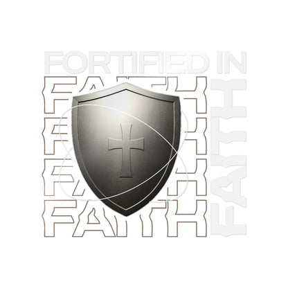 "Fortified In Faith "  Unisex Inspirational Die-Cut Stickers - The Shield of Light