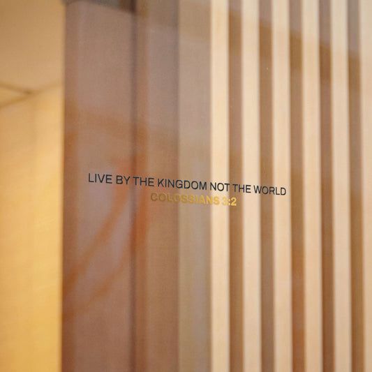 "Live By the Kingdom Not the World Colossians 3:2" Unisex Inspirational Die-Cut Stickers - The Shield of Light