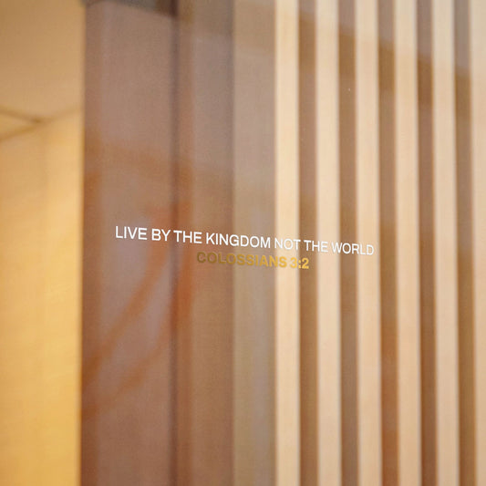 "Live By the Kingdom Not the World Colossians 3:2" Unisex Inspirational Die-Cut Stickers - The Shield of Light
