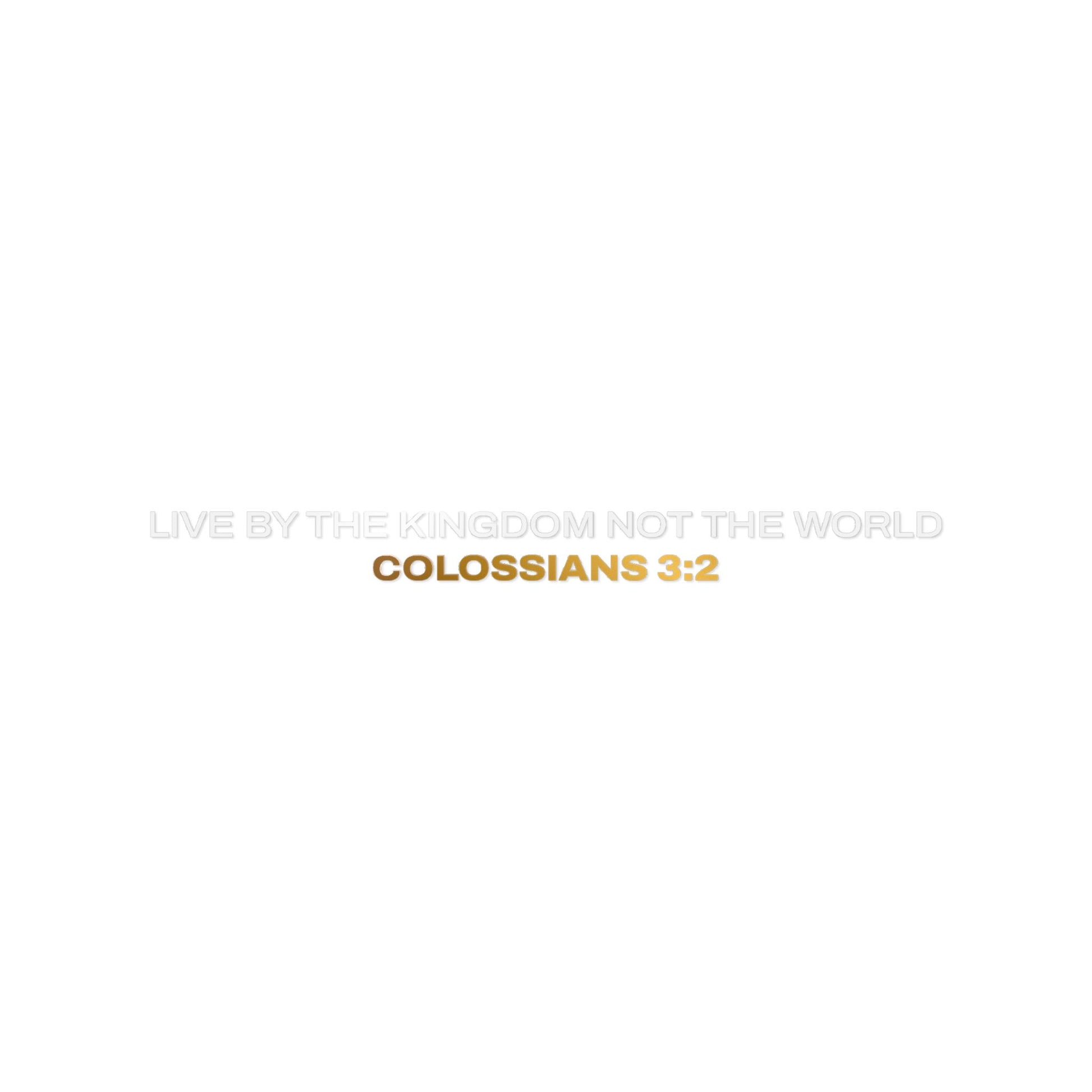 "Live By the Kingdom Not the World Colossians 3:2" Unisex Inspirational Die-Cut Stickers - The Shield of Light